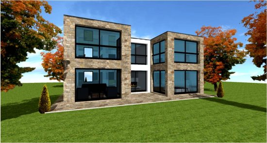 plan maison jumelee toit plat