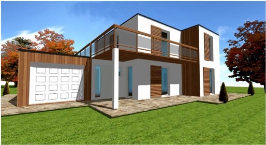 Plan Modele Maison Moderne Contemporaine N°1 Plan Modele Maison Moderne Contemporaine N°1