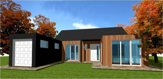Plan Maison Bois Design n°11 Plan Maison Bois Design n°11