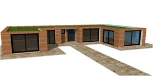 plan de maison en u en bois