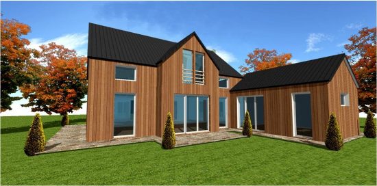 Maison Bois Permis Construire Plan Modele #6 Vue 3