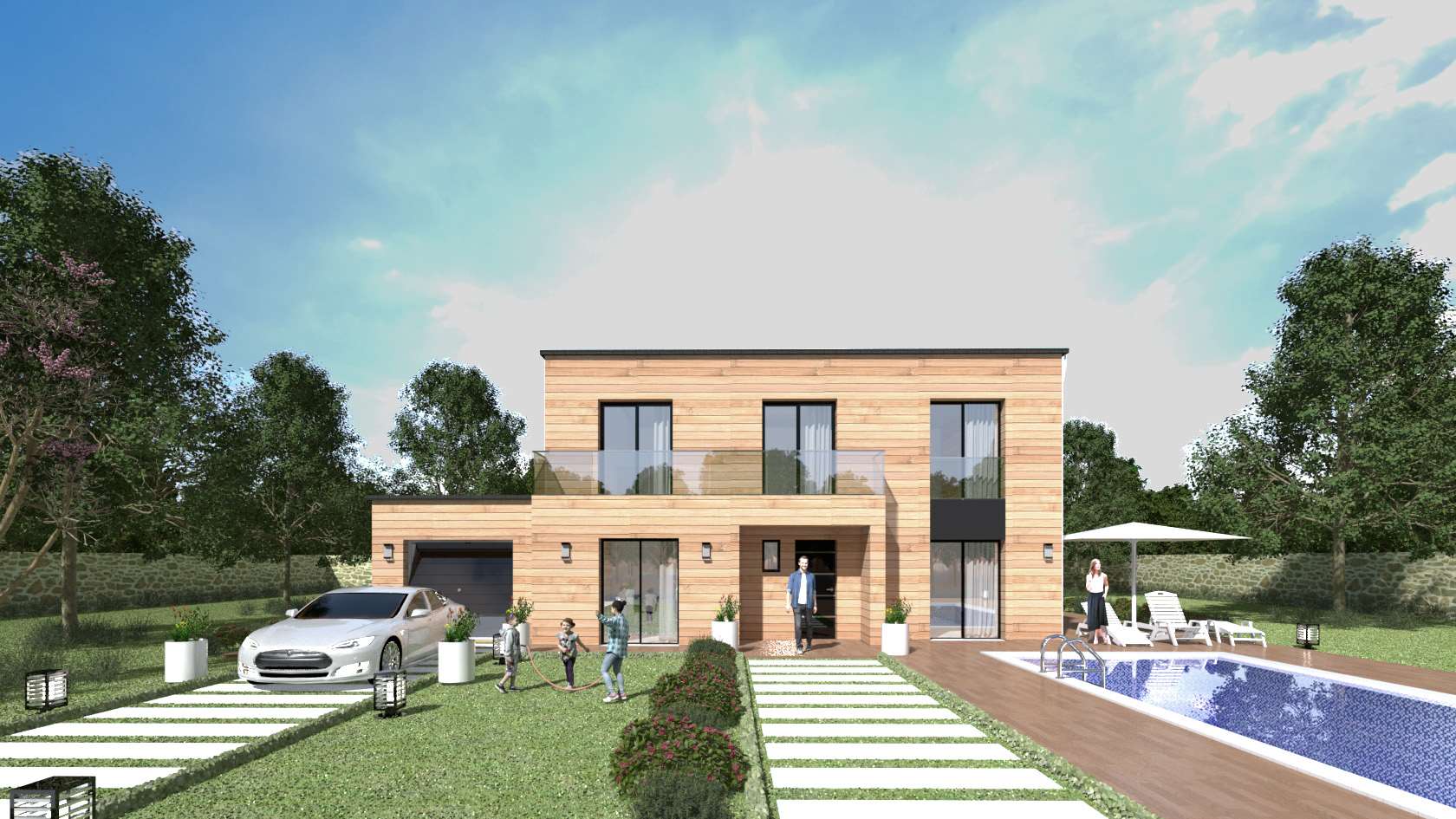 Maison bois toit plat toiture terrasse sur mesure. Constructeur et — free download