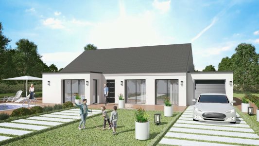 Modele Constructeur Maison Plain Pied Ossature bois bardage Plein Pied Architecte Design Contemporaine Moderne (4)