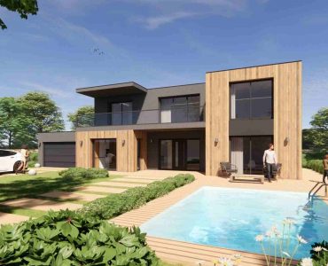 Maison bois toit plat terrasse yvelines 78 vallee de chevreuse