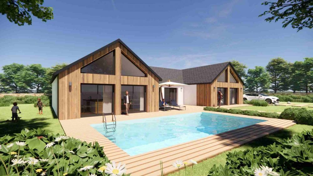 Projet d'une Maison Bois Design à Barbizon proche de Milly, Ury, Oncy et Fontainebleau