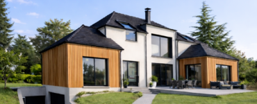 Villa 70 Constructeur Maison Bois haut de gamme sur mesure d'architecte moderne design 4 pans toit plat Val de Marne 94