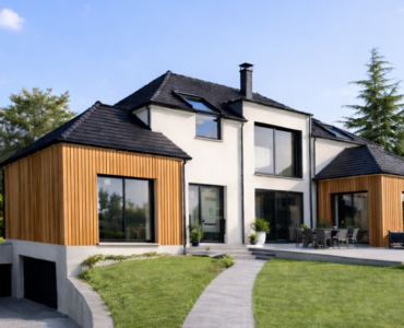 Villa 70 Constructeur Maison Bois haut de gamme sur mesure d'architecte moderne design 4 pans toit plat Val de Marne 94