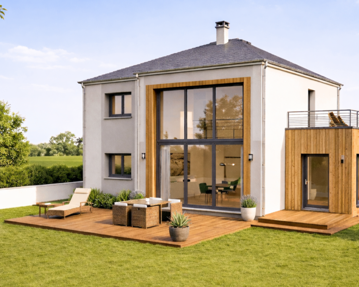 Villa 75 Constructeur Maison Bois Moderne Design Sur Mesure Haut de Gamme Seine et Marne 77 Toit Plat 4 pans