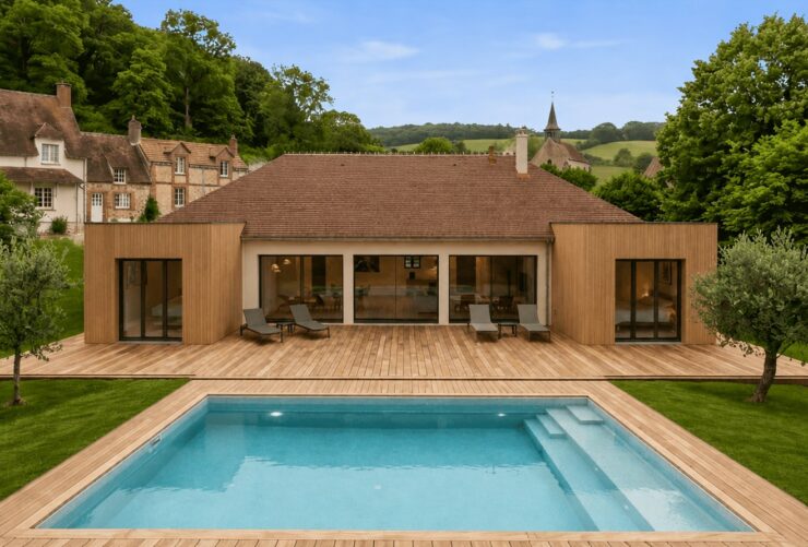 constructeur de maison bois moderne toit plat architecte Magny les Hameaux, Saint Remy les Chevreuse, Chevreuse, Versailles, le Chesnay, Viroflay
